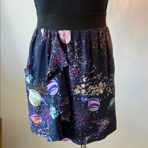 Colorful Planet Print Skirt